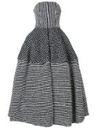 Christian Siriano Striped Ball Gown - Black