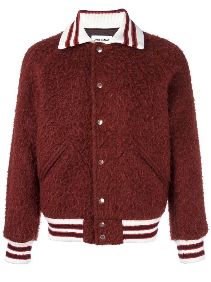 Umit Benan Bomber Jacket, Men's, Size: 48, Red, Viscose/cotton/virgin Wool/polyester