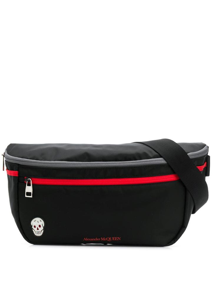 Alexander Mcqueen Oversized Double Zip Belt Bag - Black