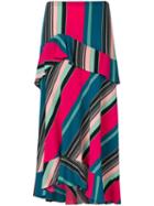 Etro - Striped A-line Skirt - Women - Silk - 42, Blue, Silk