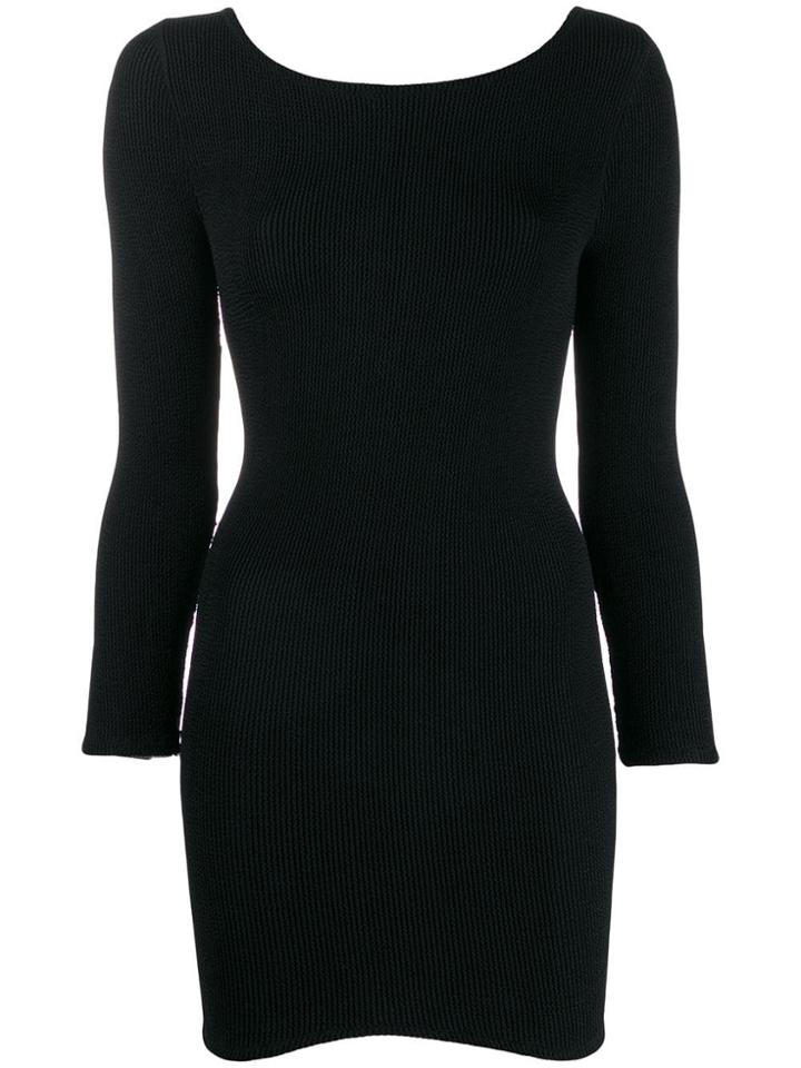 Reina Olga Fitted Scoop Back Dress - Black