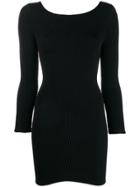 Reina Olga Fitted Scoop Back Dress - Black