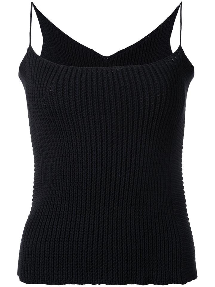 Theatre Products - Knitted Cami Top - Women - Cotton/polyester - One Size, Black, Cotton/polyester
