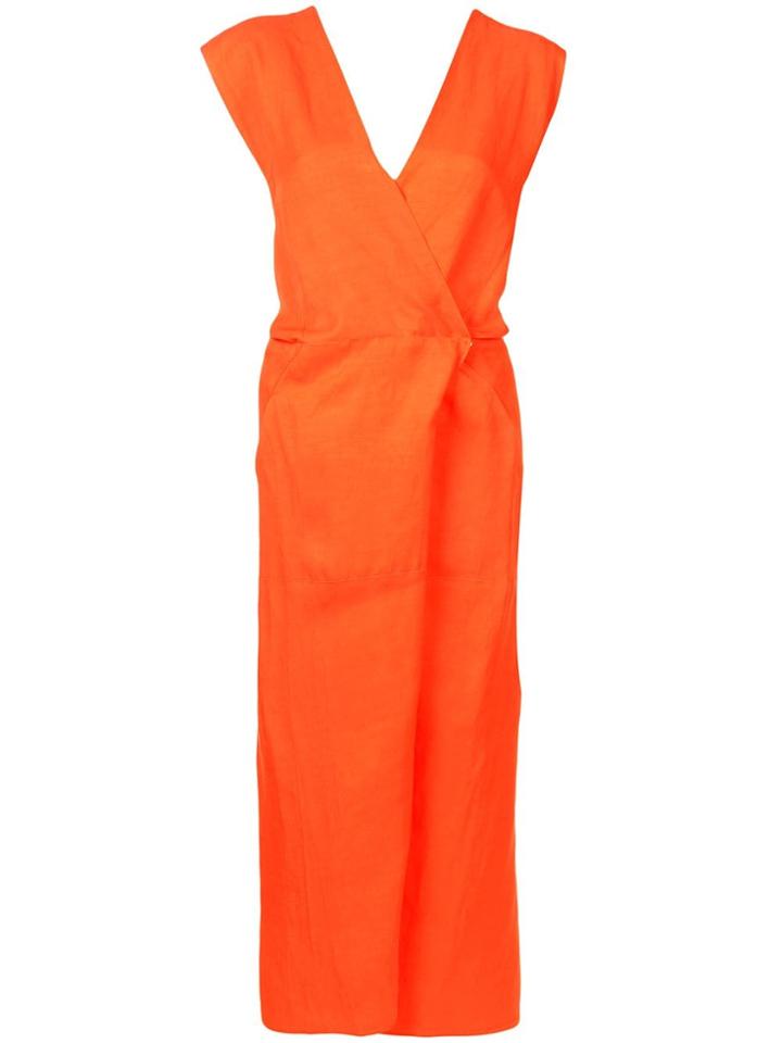 Zero + Maria Cornejo V-neck Sleeveless Dress - Yellow & Orange