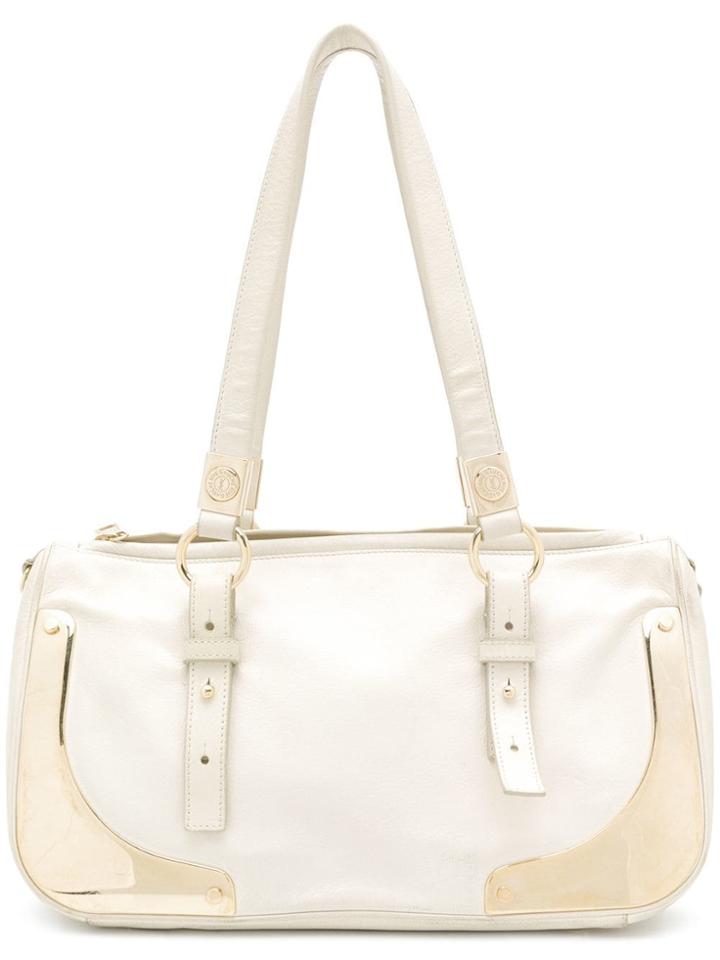 Yves Saint Laurent Vintage 2000's Metal Plaques Shoulder Bag - White