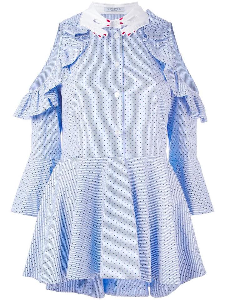 Vivetta Cold Shoulder Shirt, Women's, Size: 38, Blue, Cotton