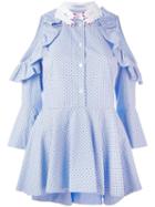 Vivetta Cold Shoulder Shirt, Women's, Size: 38, Blue, Cotton