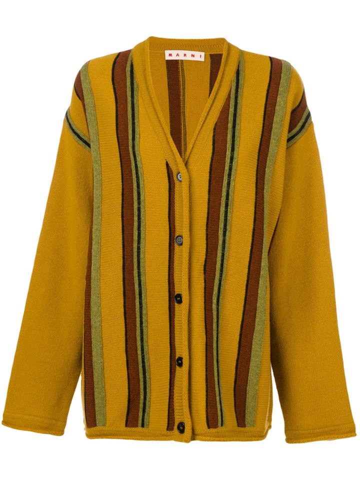 Marni Oversized Striped Cardigan - Brown