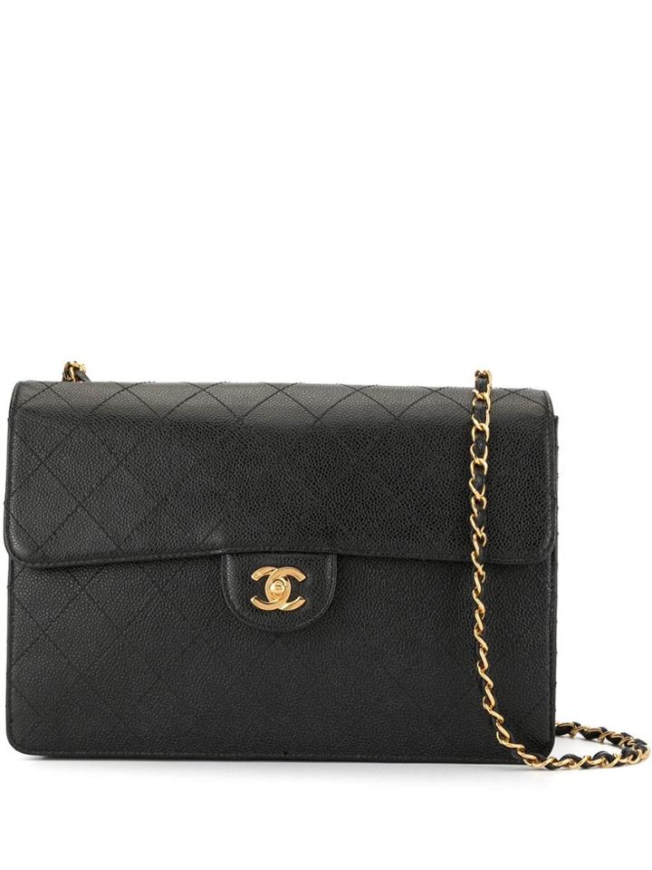 Chanel Pre-owned 1994/00 Diamond Quilted Chain Shoulder Bag - Black