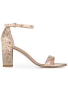 Stuart Weitzman Textured Lamé Sandals - Metallic