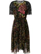 Antonio Marras Floral Embroidered Dress - Black