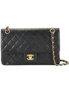 Chanel Vintage Straight Flap Turn-lock Chain Bag - Black
