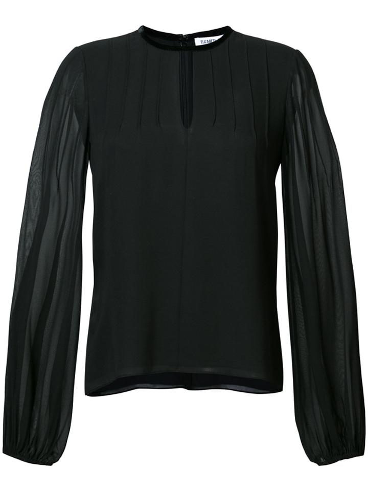 Elizabeth And James Sheer Sleeve Blouse - Black