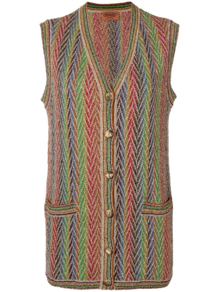 Missoni Pre-owned Chevron-knit Vest - Multicolour