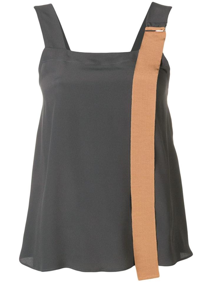 Alysi Strap Detail Top - Grey