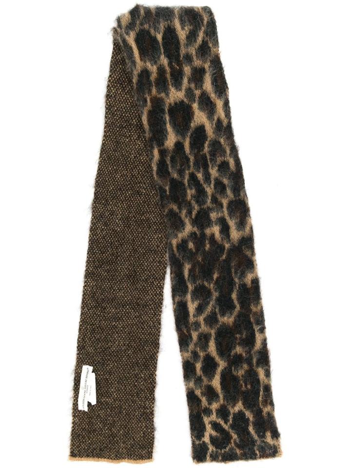 Golden Goose Leopard Knitted Scarf - Brown