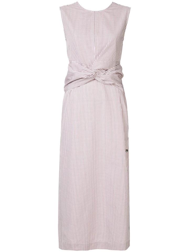 Eudon Choi Grid-printed Midi Dress - White