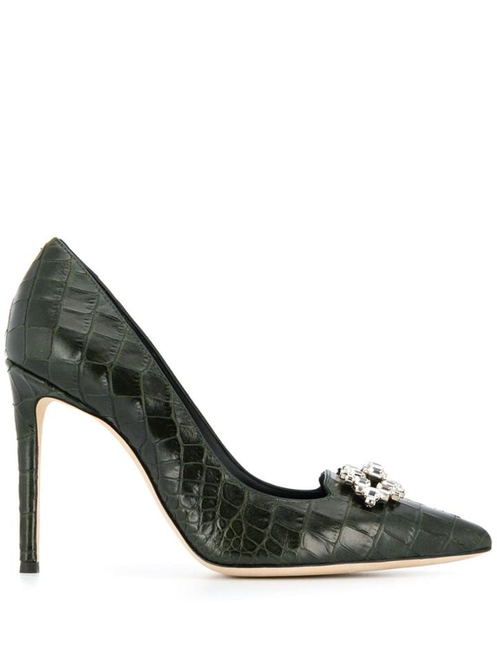Giuseppe Zanotti Crystal Embellished Pumps - Green