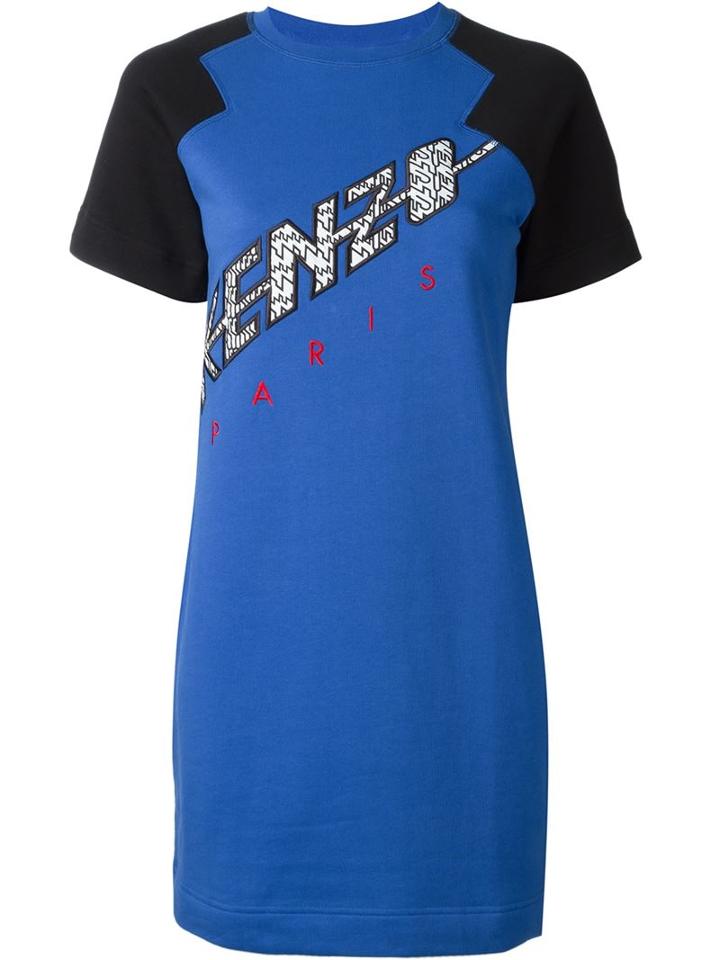 Kenzo Diagonal Stripe Kenzo Sweatshirt Dress