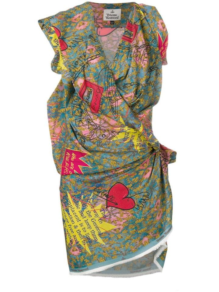 Vivienne Westwood Graphic Print Ruched Top - Blue