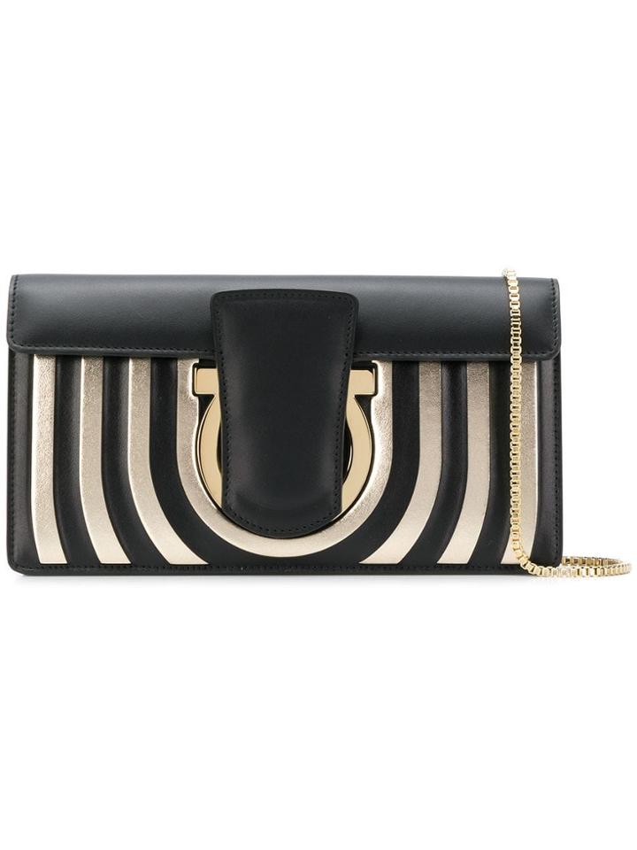 Salvatore Ferragamo Gancini Clutch Bag - Black