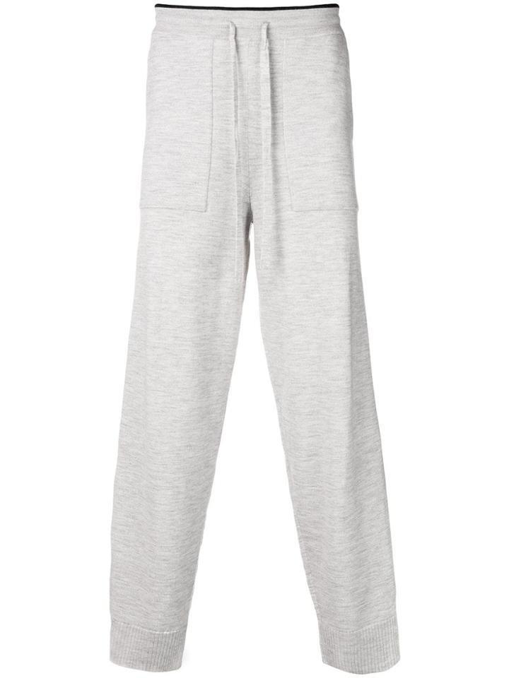 Pringle Of Scotland Straight-leg Wool Track Pants - Grey