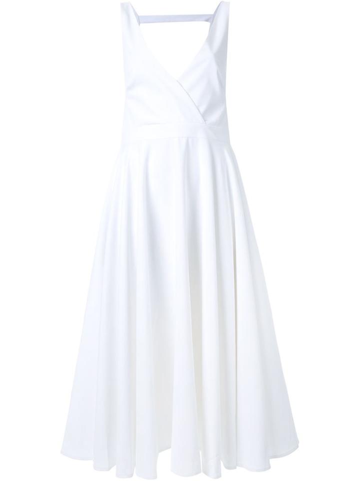 Max Tan Open Back Flared Dress