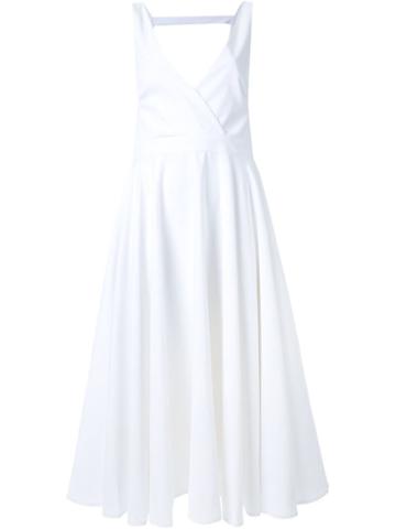 Max Tan Open Back Flared Dress
