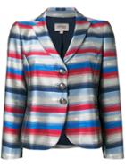 Armani Collezioni Striped Blazer, Women's, Size: 42, Polyester/viscose
