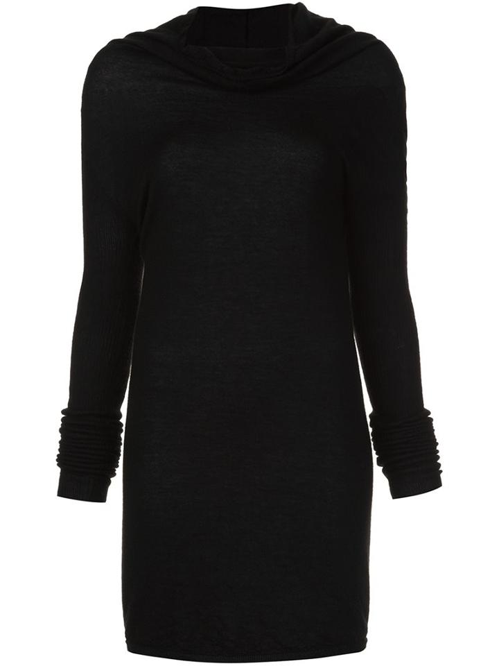 Rick Owens Draped Collar Jumper, Women's, Size: Large, Black, Cashmere