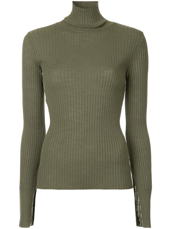 Le Ciel Bleu Ribbed Jumper - Green