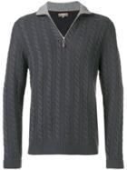 N.peal Cable Knit Half Zip Sweater - Grey