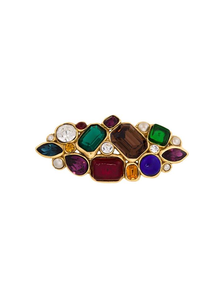 Chanel Vintage Multicolour Stone Brooch - Metallic