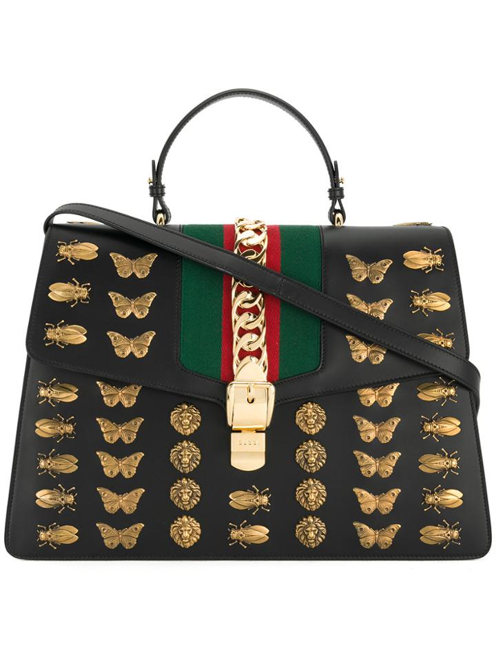 Gucci Sylvie Animal Studs Bag - Black