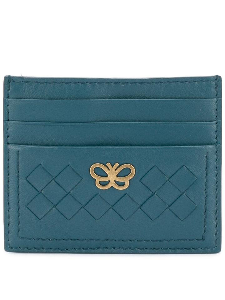Bottega Veneta Logo Plaque Card Case - Blue