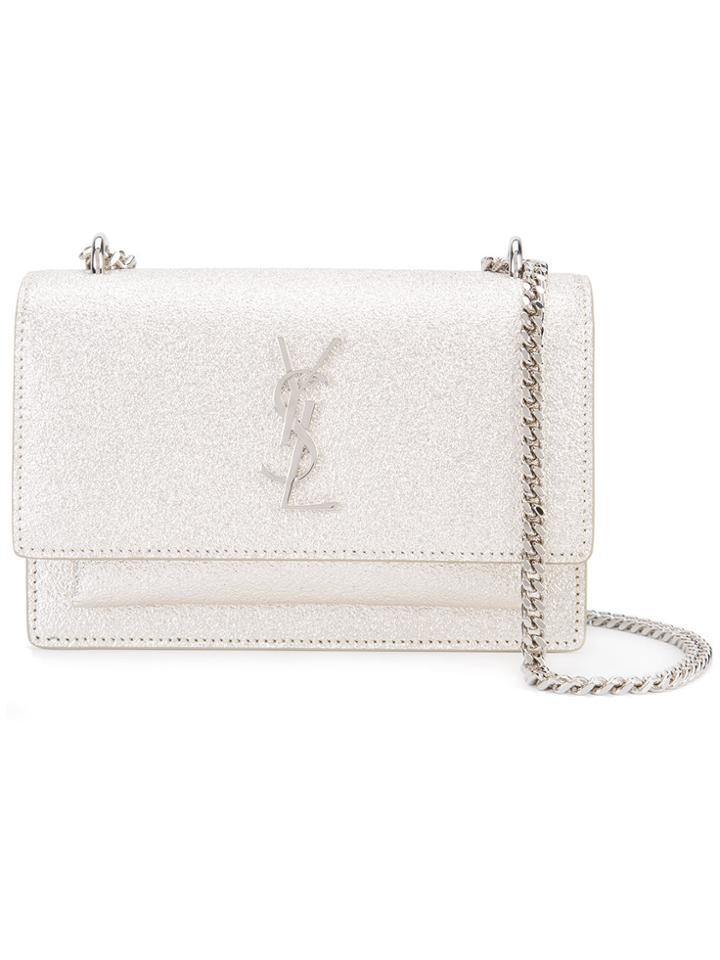 Saint Laurent Small Sunset Monogram Satchel - Metallic