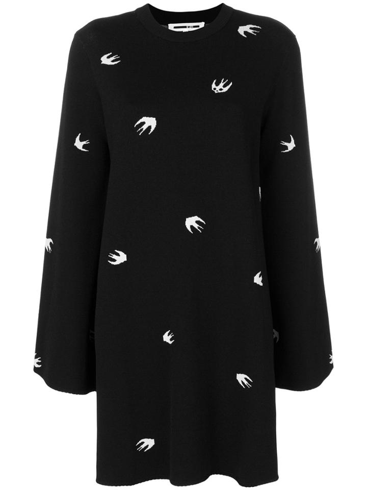 Mcq Alexander Mcqueen Swallow Knit Mini Dress - Black
