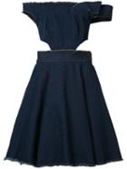 Natasha Zinko Strapless Cut Out Dress, Women's, Size: 38, Blue, Cotton/polyamide/acetate/cupro