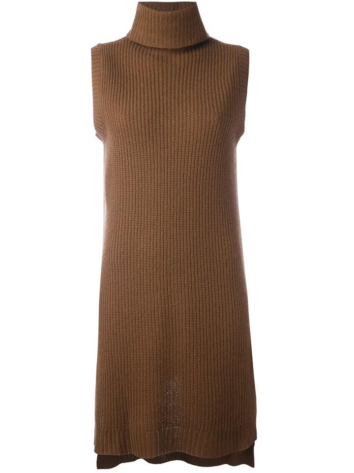 P.a.r.o.s.h. Long Fit High Neck Jumper, Women's, Size: Small, Brown, Cashmere/wool