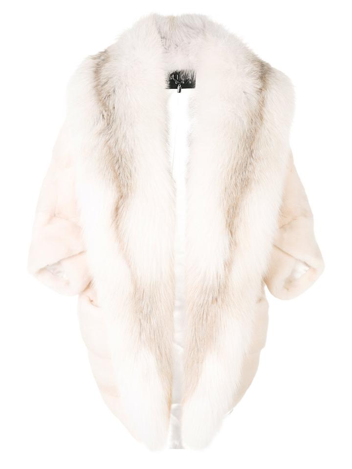Cara Mila Marilyn Fox & Mink Coat - Nude & Neutrals