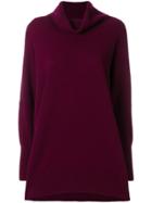 N.peal Cowl-neck Poncho - Pink & Purple