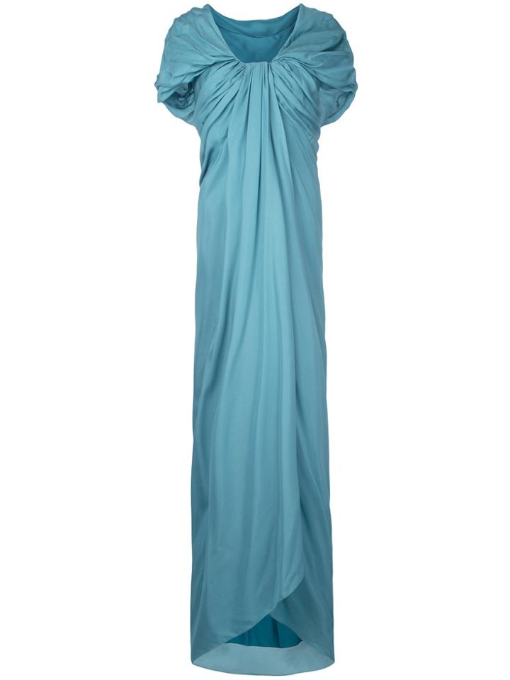 Paule Ka Long Draped Woven Dress - Green