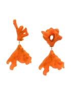Dinosaur Designs Coral Swirl Drop Earrings - Orange