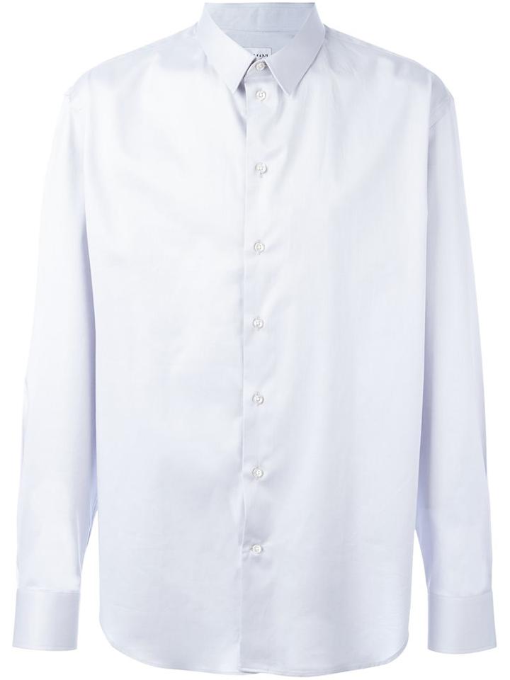 Armani Collezioni Classic Shirt, Men's, Size: 38, Grey, Cotton/spandex/elastane