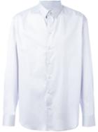 Armani Collezioni Classic Shirt, Men's, Size: 38, Grey, Cotton/spandex/elastane