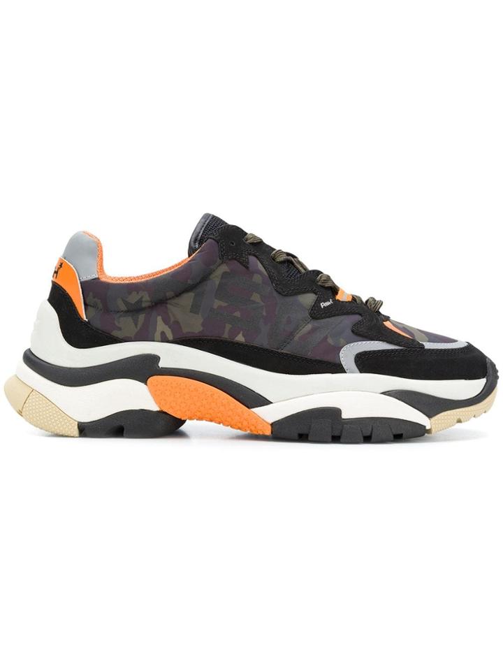 Ash Camouflage Lace-up Sneakers - Black