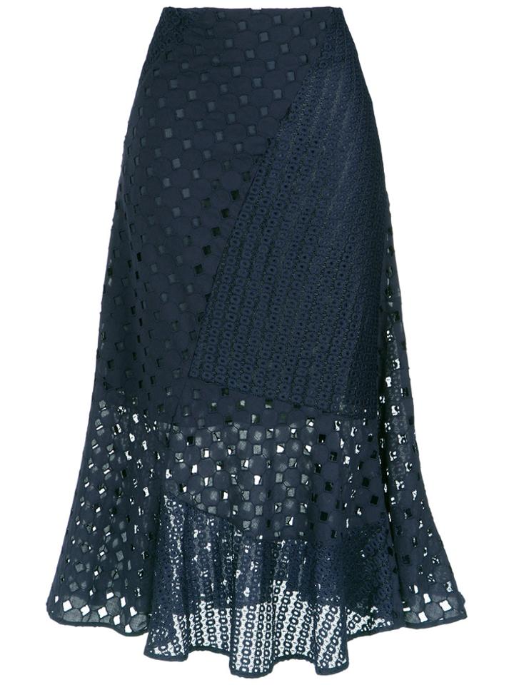 Giuliana Romanno Panelled Midi Skirt - Blue