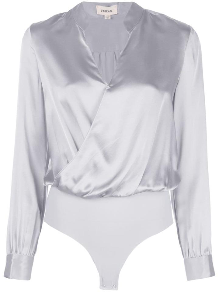 L'agence Wrap Style Leotard - Silver