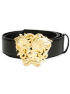 Versace Medusa Belt, Women's, Size: 90, Black, Calf Leather