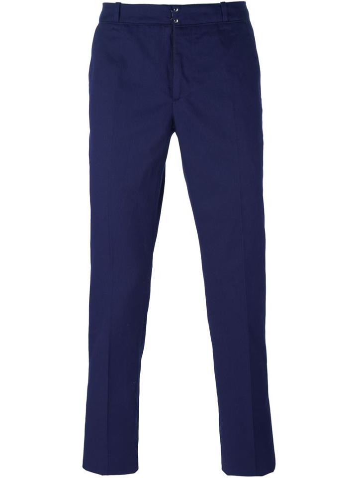 Maison Margiela Classic Chinos, Men's, Size: 52, Blue, Cotton/linen/flax